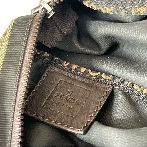 Fendi Roma Pequin Striped Brown Canvas Mini Bag - Picture 3 of 10